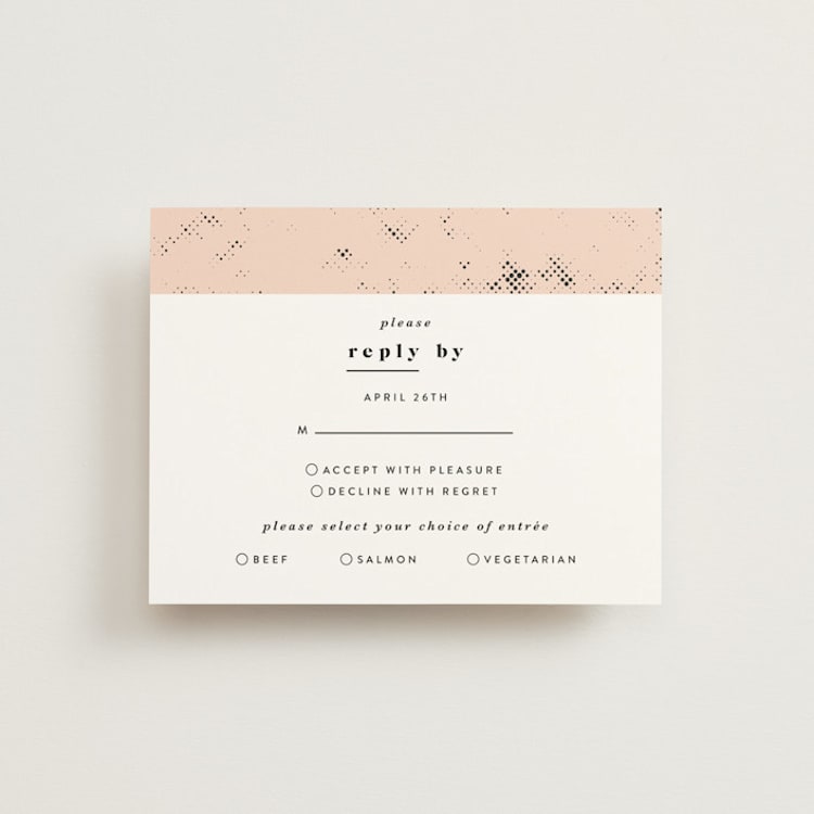 "New York" - RSVP Cards in Blush by Nazia Hyder - Front
