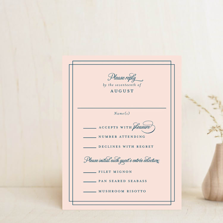 "Chic Gala" - RSVP Cards in Cotton Candy by Kimberly FitzSimons - Front