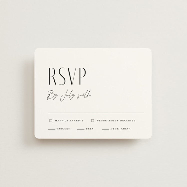 "Arabilla Overlap" - RSVP Cards in Silk by Kelly Schmidt - Front