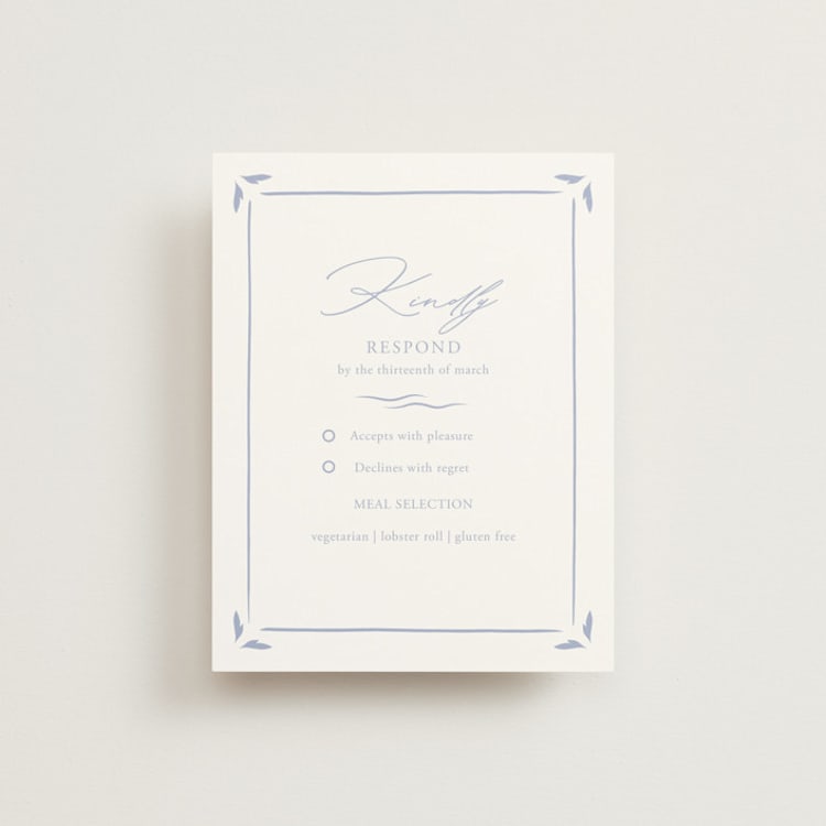 "Ocean Dreams" - RSVP Cards in Pale Cerulean by Sabrin Deirani - Front