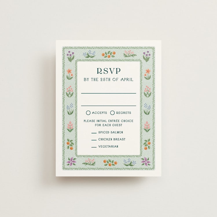 "River Valley" - RSVP Cards in Pine by Paper Sun Studio - Front