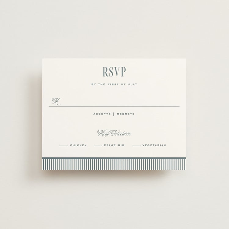 "Modern Stripes" - RSVP Cards in Capri by Emily Betts - Front