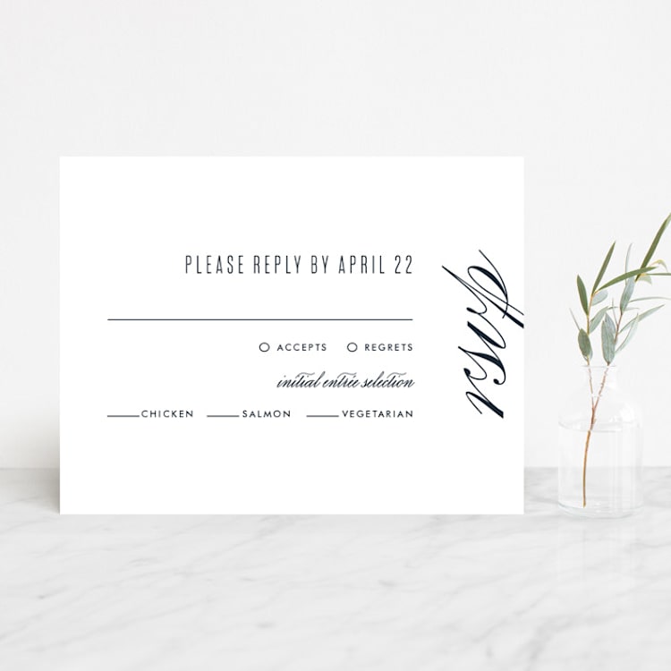 "Swoop" - RSVP Cards in Midnight by Jen Banks - Front