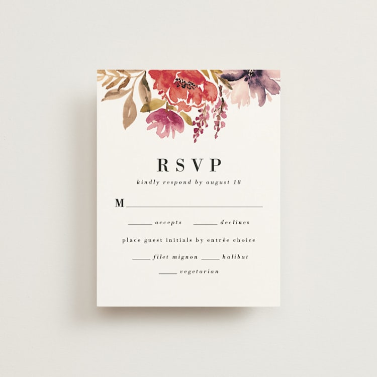 "Autumn Vows" - RSVP Cards in Burnt Orange by Chris Griffith - Front