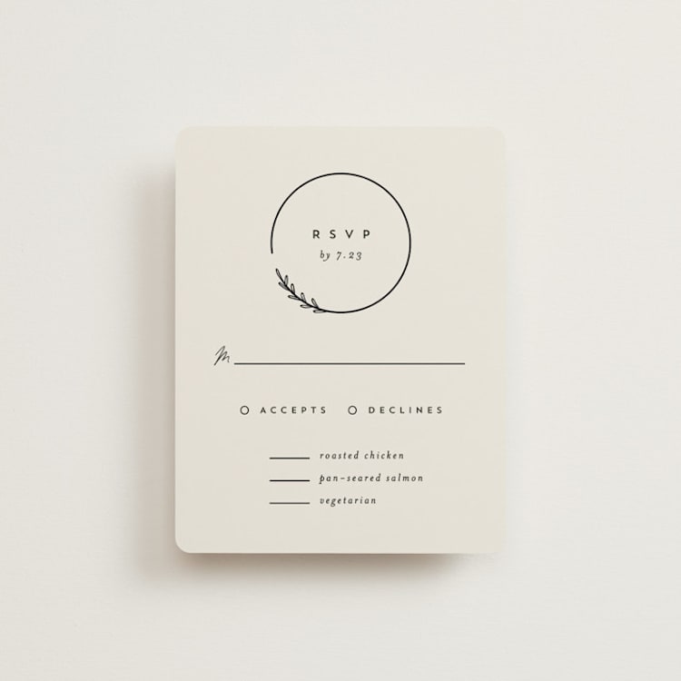 "Connect" - RSVP Cards in Almond by Brianne Larsen - Front