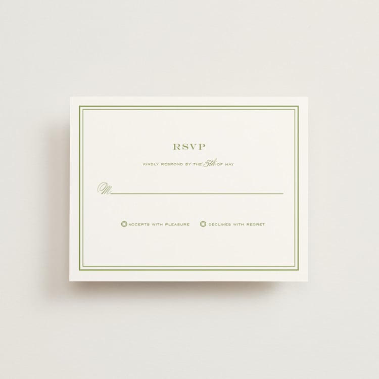 "Country Club" - RSVP Cards in Spring Green by Annie Clark - Front