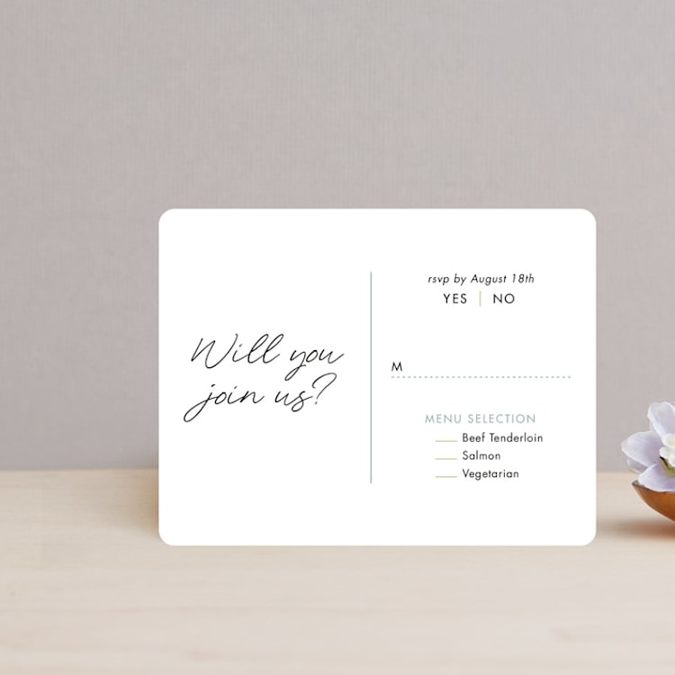 "Postale" - RSVP Cards in Ebony by Ann Gardner - Front