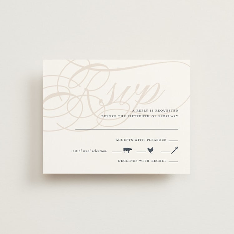 "Fresh Monogram" - RSVP Cards in Latte by Lauren Chism - Front