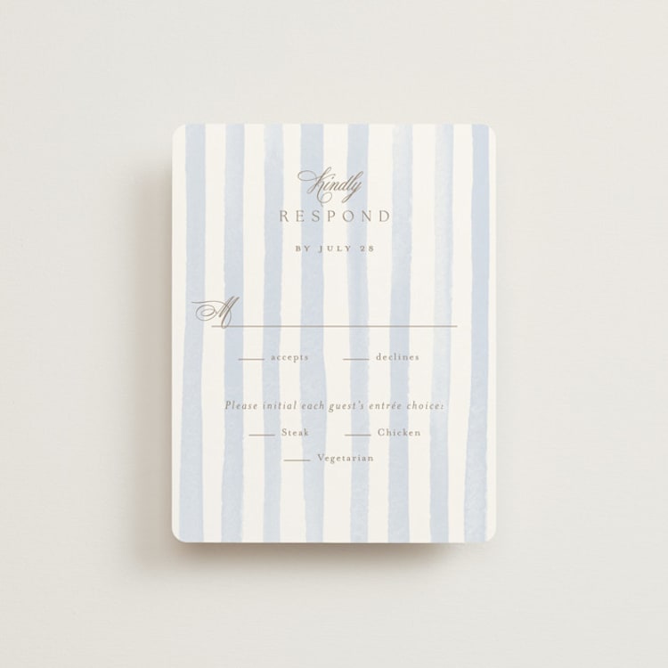 "Bristol" - RSVP Cards in Aqua by Jennifer Wick - Front