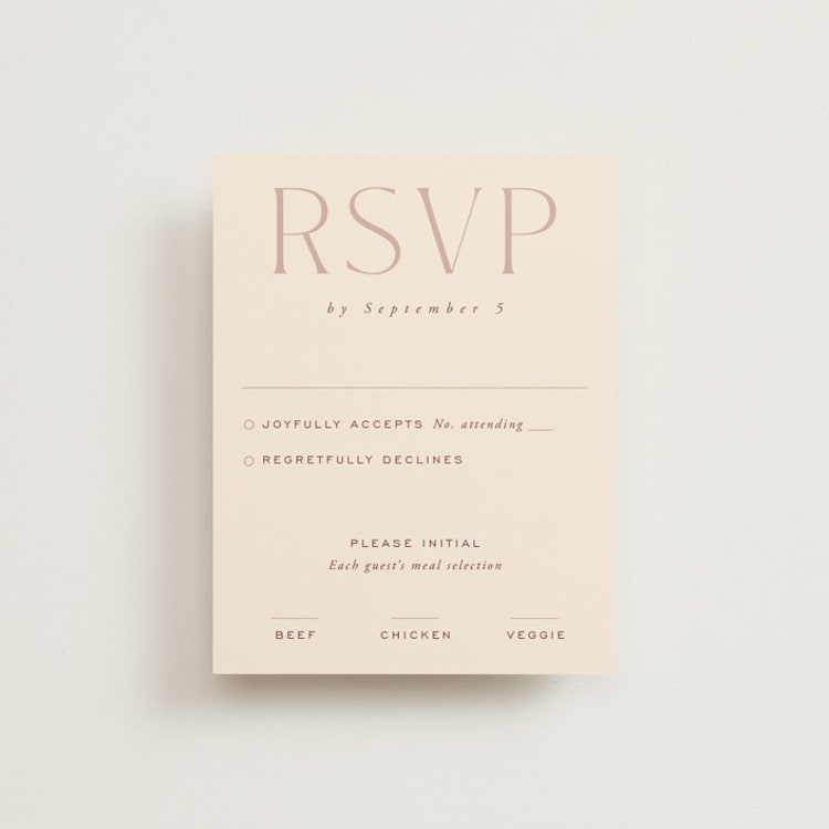 "Moment" - RSVP Cards in Rose by Erin German - Front
