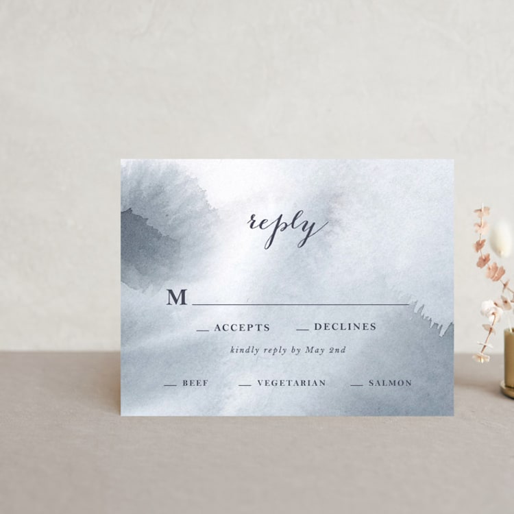 "Petale" - RSVP Cards in Blush by Kelly Ventura - Front