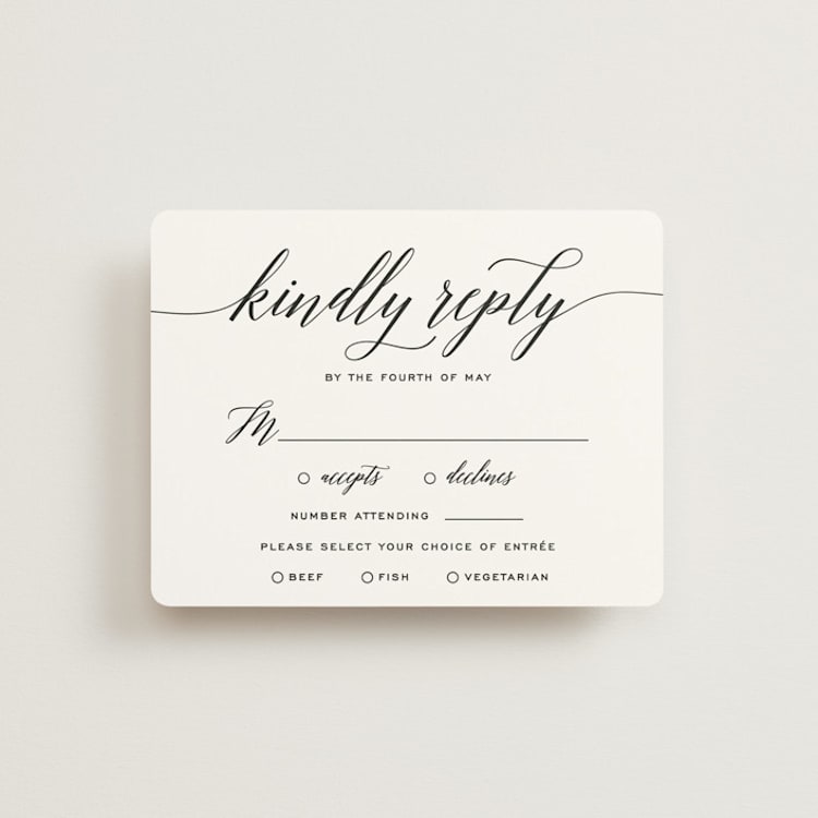 "Someone Like You" - RSVP Cards in Tuxedo by Design Lotus - Front