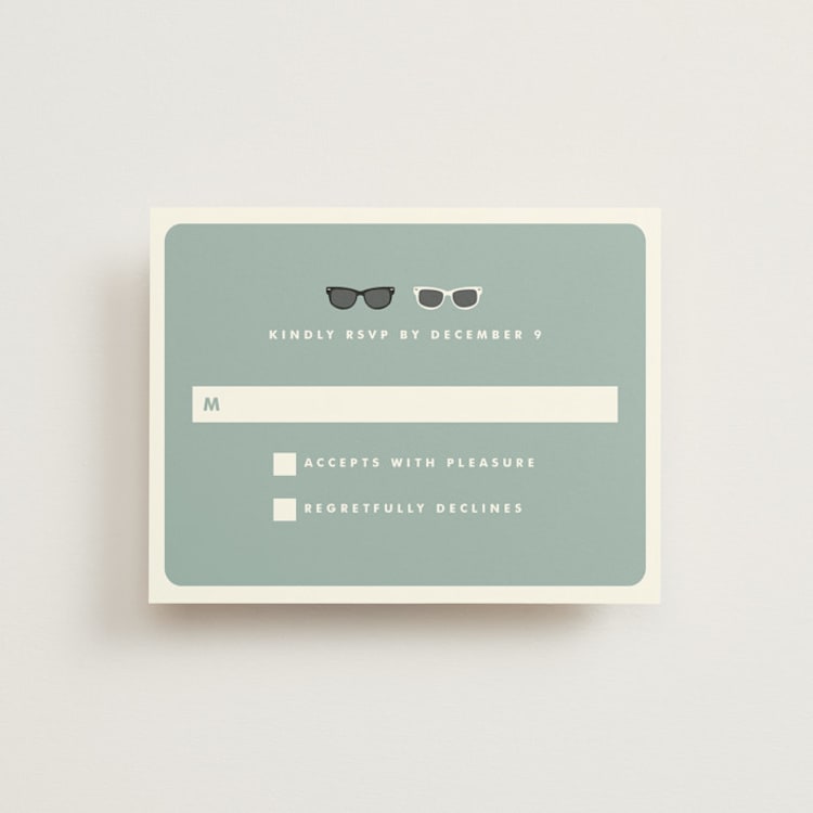 "Shades" - RSVP Cards in Celadon by Olive and Violet - Front