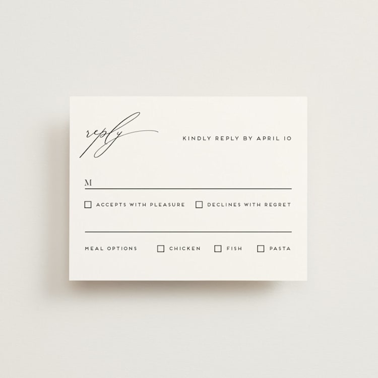 "the script" - RSVP Cards in Tuxedo by Genna Blackburn - Front