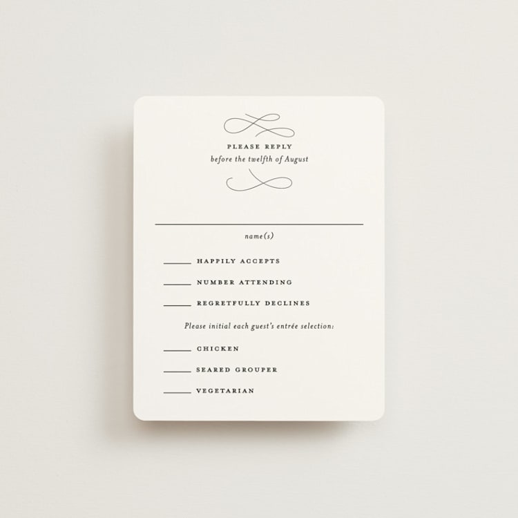 "Beyond Words" - RSVP Cards in Snow by Kimberly FitzSimons - Front