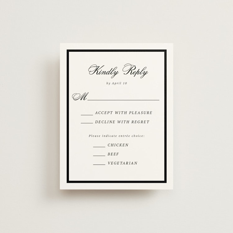 "Chic Union" - RSVP Cards in Mystic Raven by Cass Loh - Front