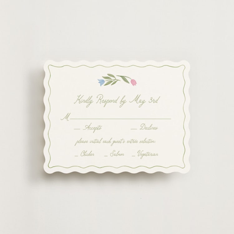 "Folk Garden" - RSVP Cards in Garden by Creo Study - Front