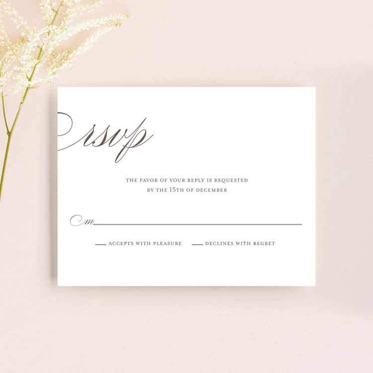 "Sweet scallop" - RSVP Cards in Taupe by Annie Clark - Front