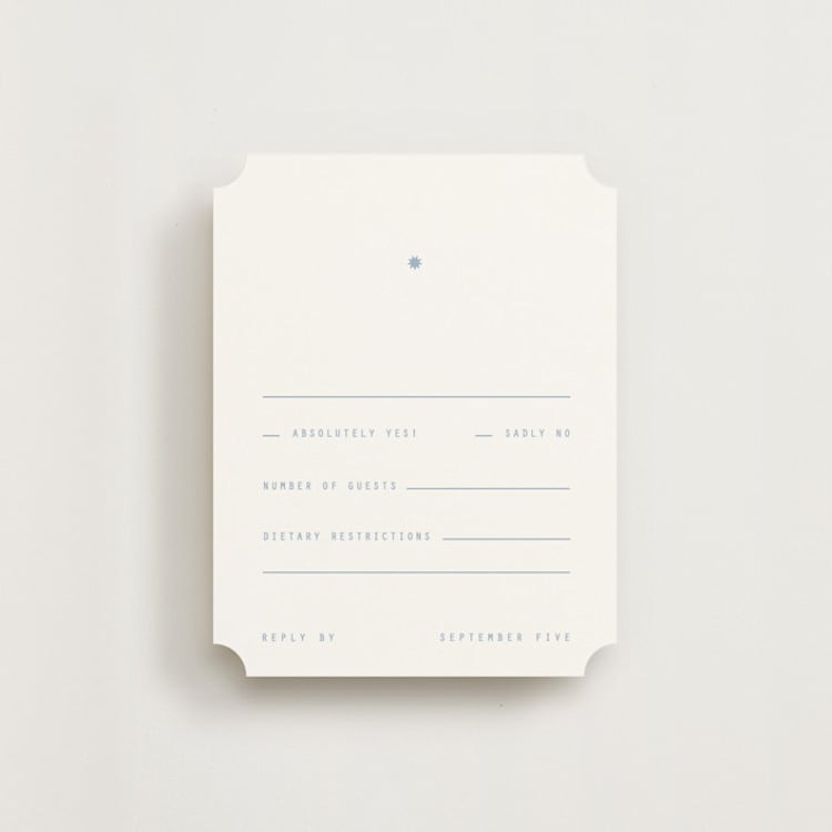 "Cheers" - RSVP Cards in Sky by Blustery August - Front