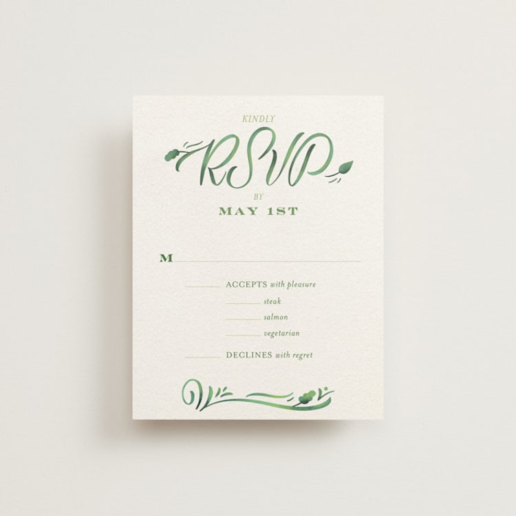 "Growing Ampersand" - RSVP Cards in Ivory by Laura Bolter - Front