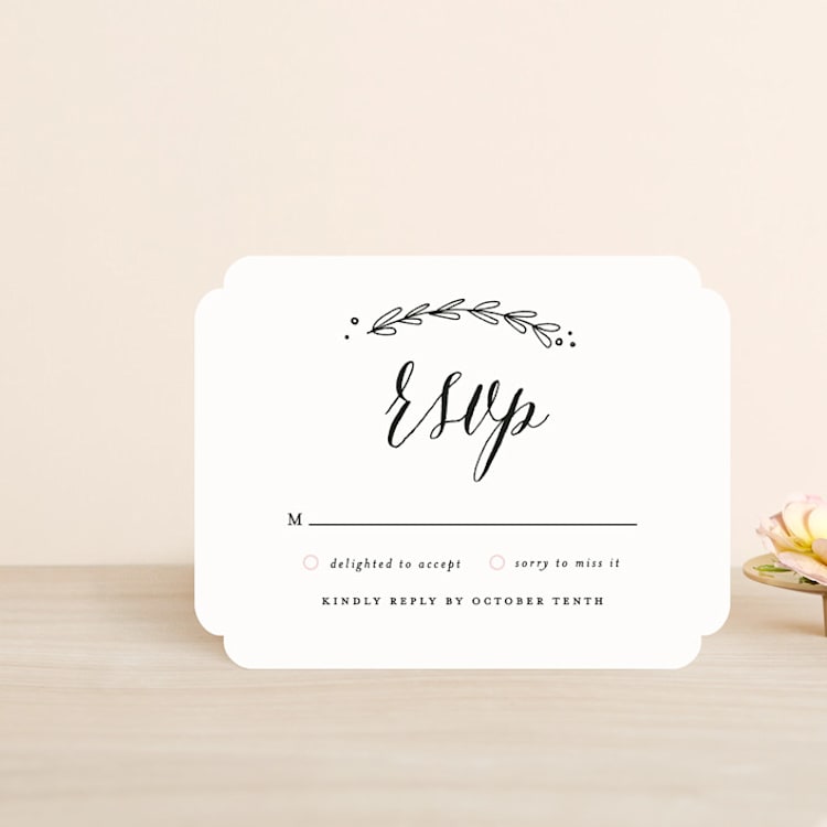 "Always" - RSVP Cards in Blush by Susan Brown - Front