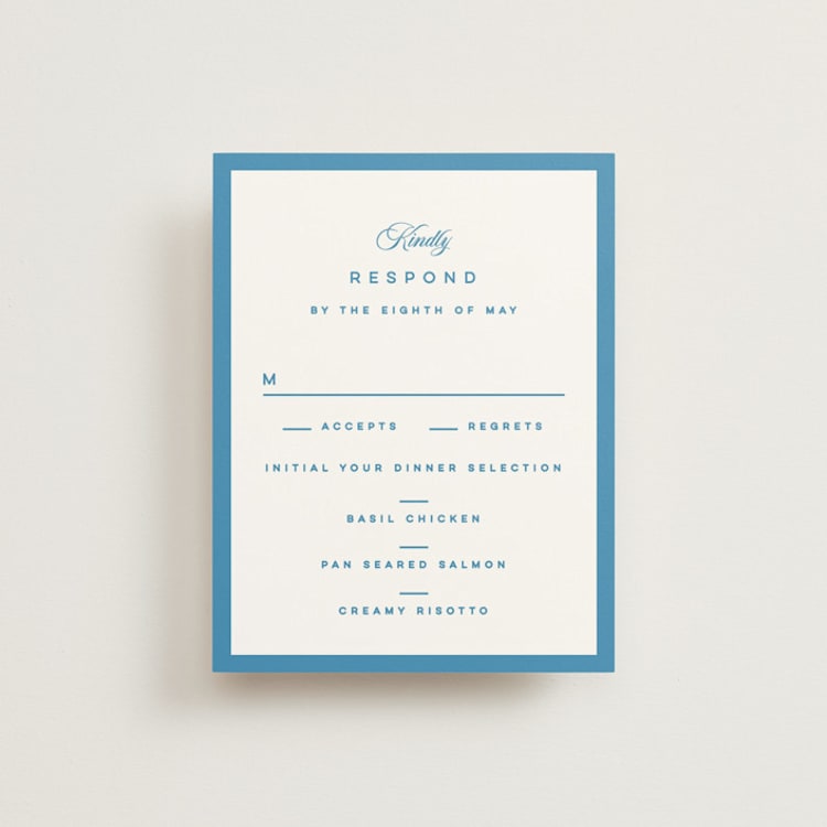 "The Emma" - RSVP Cards in Cerulean by Kristie Kern - Front