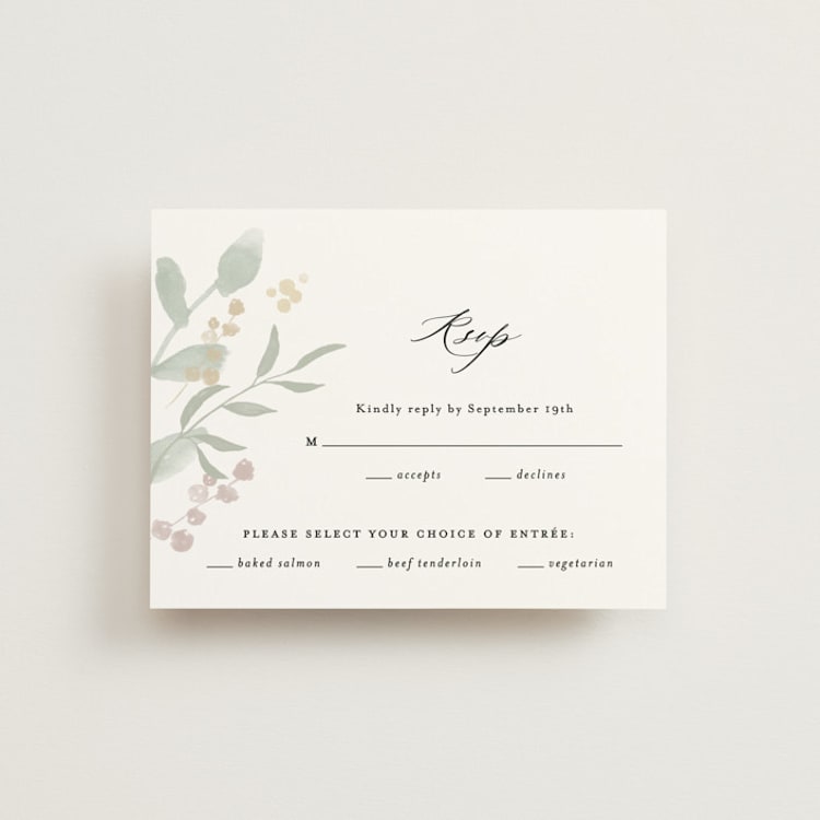 "Enchanted fields" - RSVP Cards in Noir by Jennifer Wick - Front