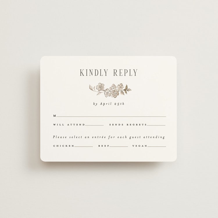"Daphne" - RSVP Cards in Sepia by Itsy Belle Studio - Front