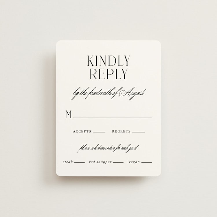 "Grand Scale" - RSVP Cards in Caviar by Olivia Raufman - Front