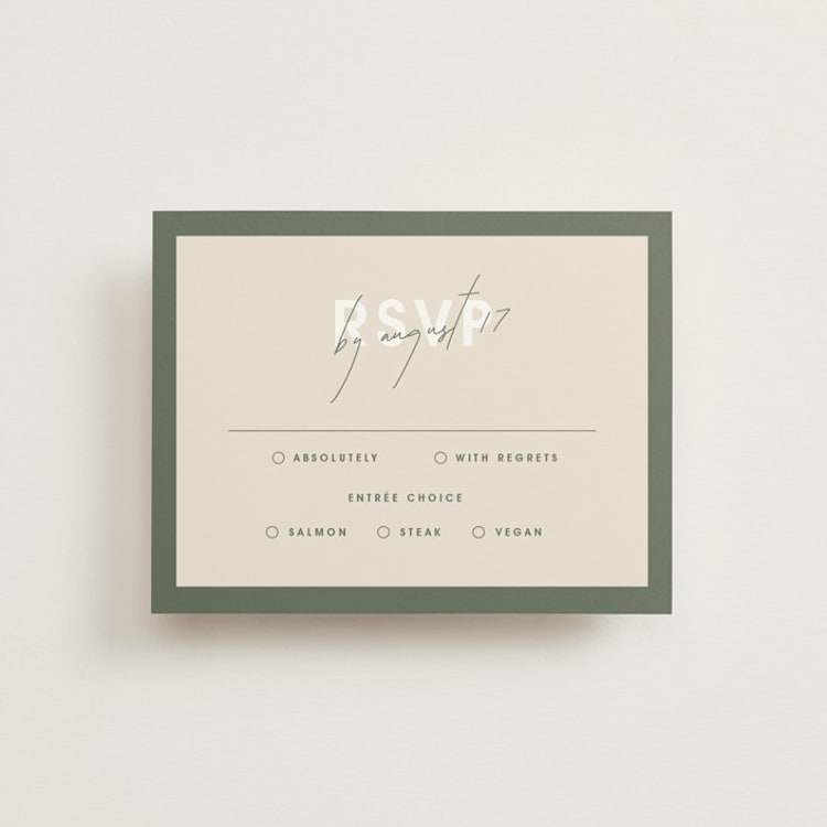 "True North" - RSVP Cards in Olive You More by Design Lotus - Front