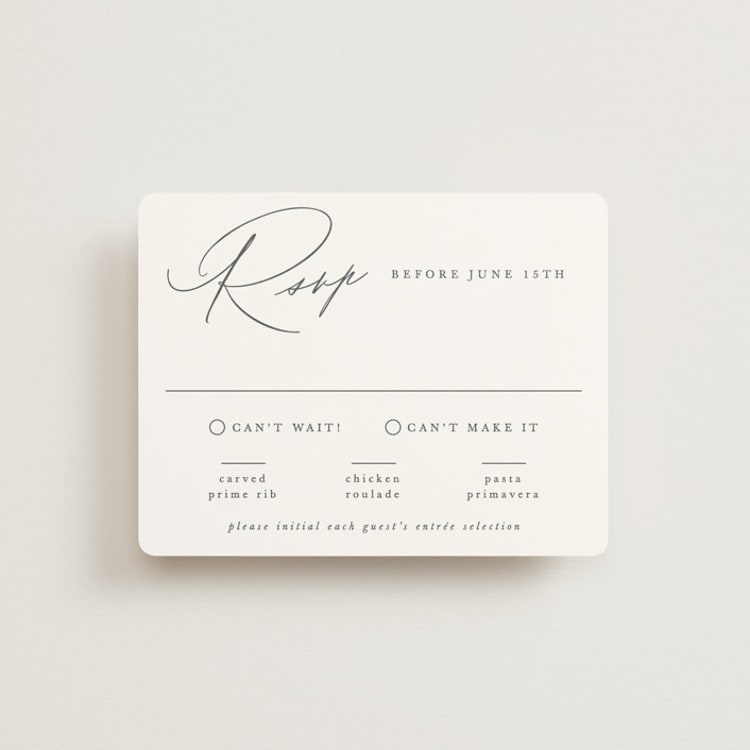 "Scripted Names" - RSVP Cards in Pearl by Hooray Creative - Front