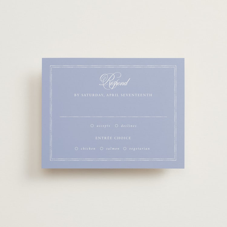 "Amalfi Blue" - RSVP Cards in Blue Mist by Design Lotus - Front