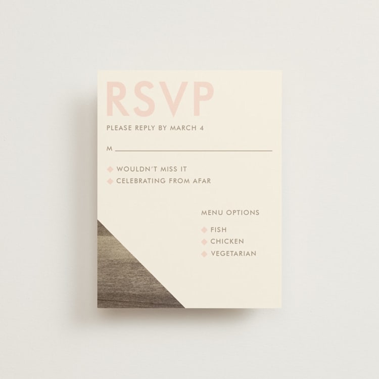 "Modern Barn Wood" - RSVP Cards in Rose by Hanna M - Front