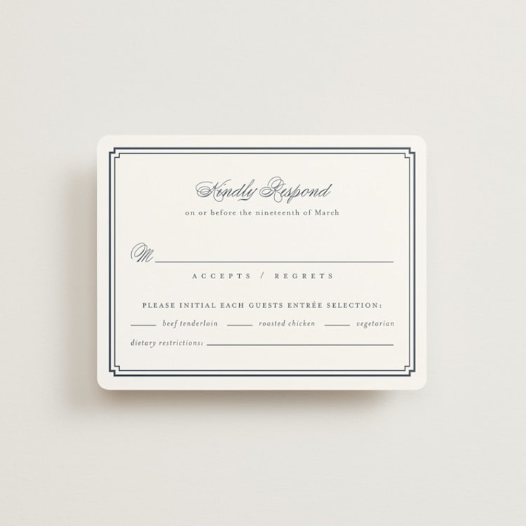 "Ariah" - RSVP Cards in French Blue by Jennifer Postorino - Front