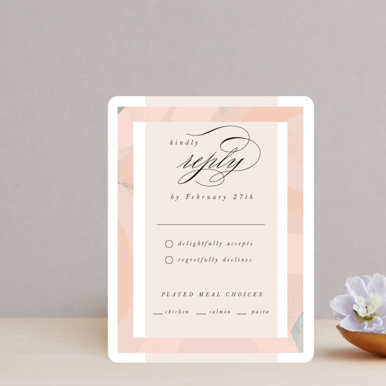 "Marbled Arch" - RSVP Cards in Peach by Anna Elder - Front