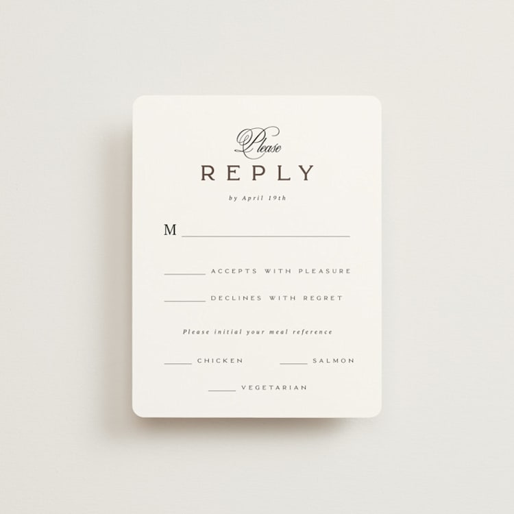 "Side by Side" - RSVP Cards in Tuxedo by Orasie - Front