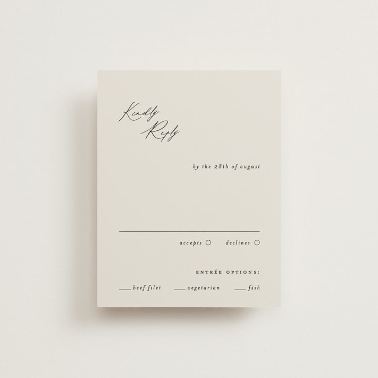 "kinkaid" - RSVP Cards in Ivory by Carolyn Nicks - Front