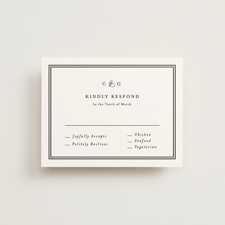 "Timeless Together" - RSVP Cards in Tuxedo by Carolyn MacLaren - Front