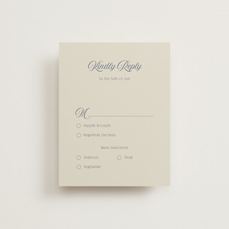 "Ritzy" - RSVP Cards in French Blue by Nicoletta Savod - Front