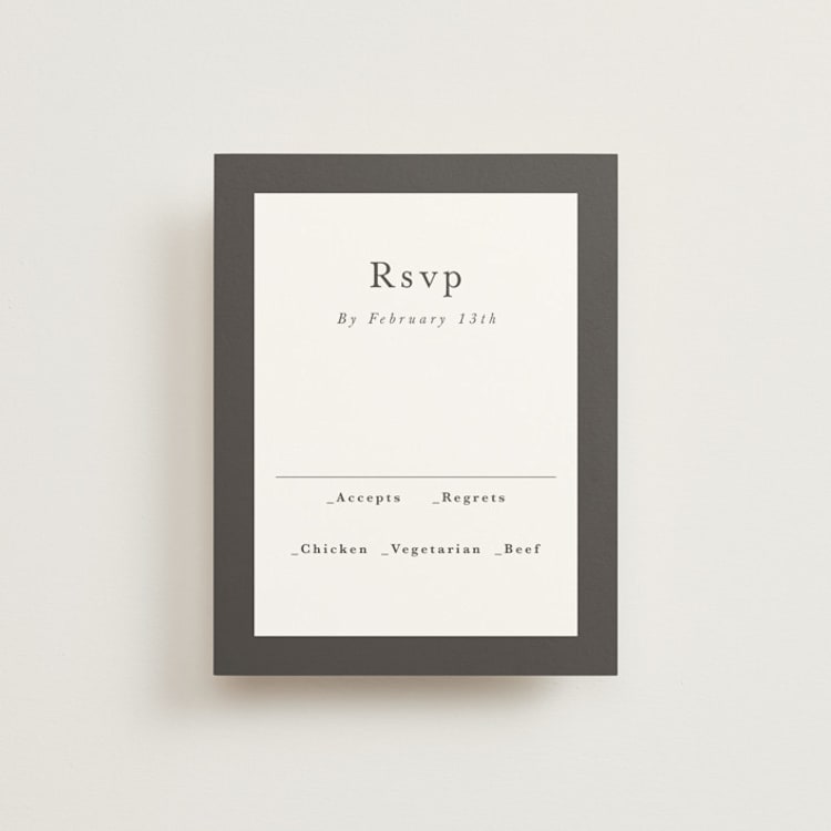 "monogram square" - RSVP Cards in Charcoal by Lori Wemple - Front