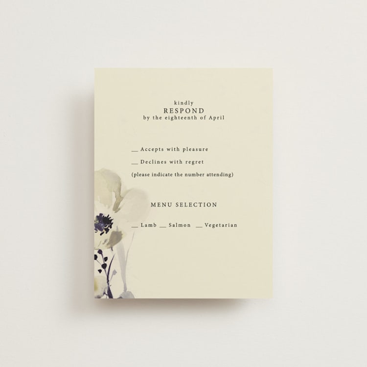 "Linen and Cloth" - RSVP Cards in Almond by Peony Rose Design - Front