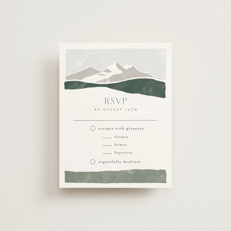 "Foothills" - RSVP Cards in Grass by Alethea and Ruth - Front