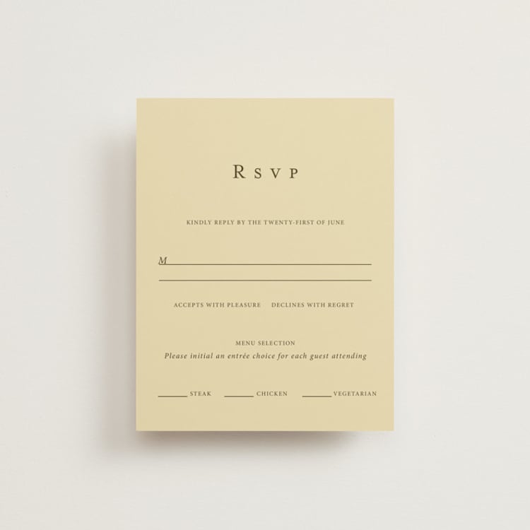 "sophia" - RSVP Cards in Sunshine by Ani Somi - Front