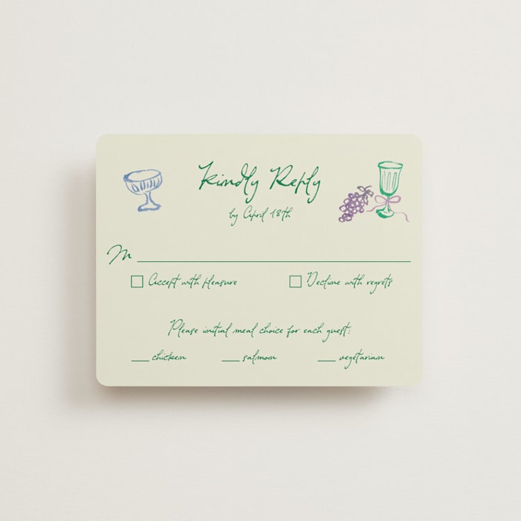 "tablescape drawing" - RSVP Cards in Garden by Cass Loh - Front