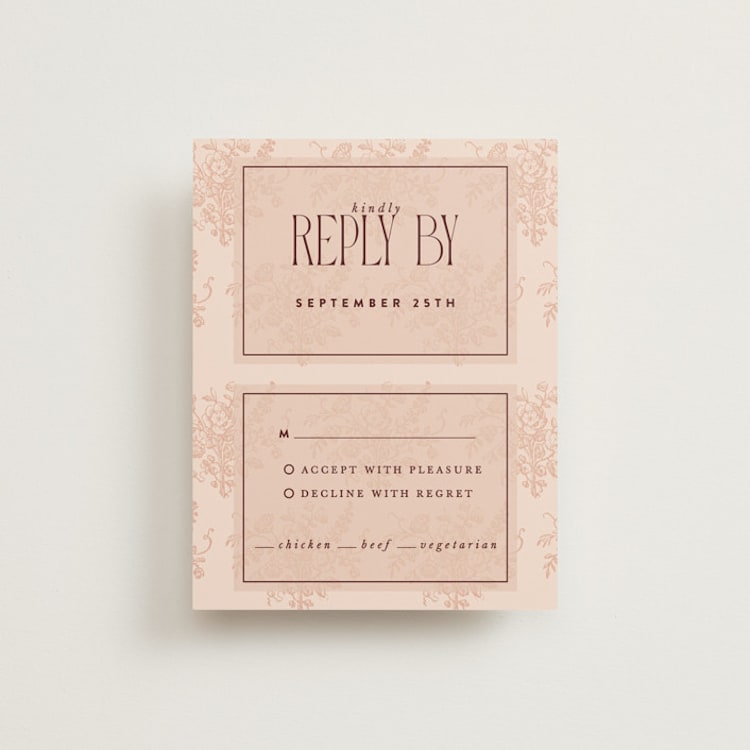 "Museum" - RSVP Cards in Burgundy by Nazia Hyder - Front
