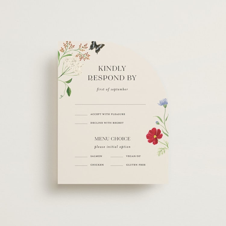 "Wild meadow" - RSVP Cards in Elder Flower by Sarah Knight - Front