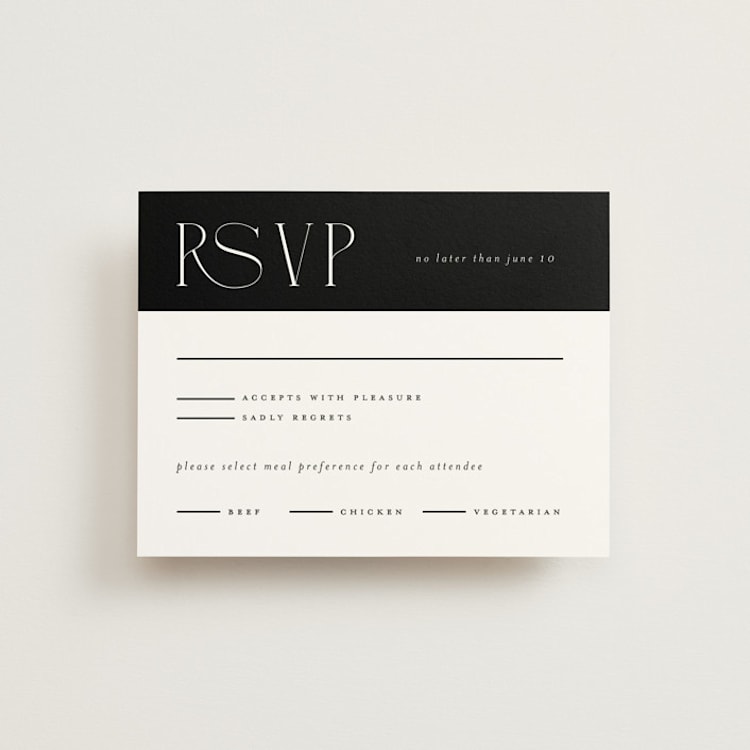 "Everly" - RSVP Cards in Pearl by Christie Garcia - Front