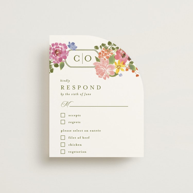 "Garland Monogram" - RSVP Cards in Summer by Angela Marzuki - Front