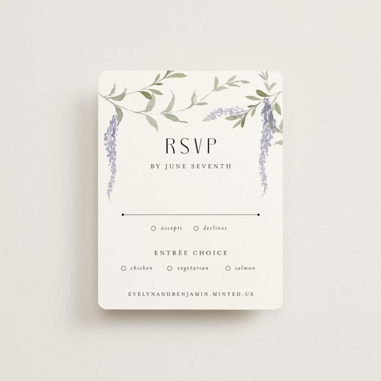 "Enchanted Evening" - RSVP Cards in Lavender by Design Lotus - Front