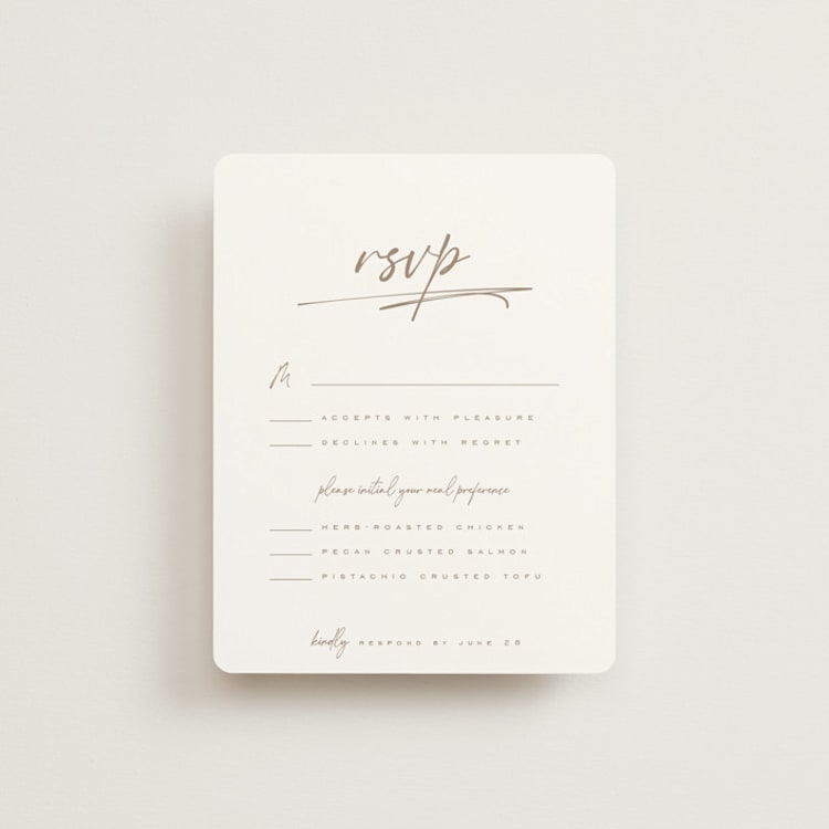 "Full Photo" - RSVP Cards in Chiffon by Orasie - Front